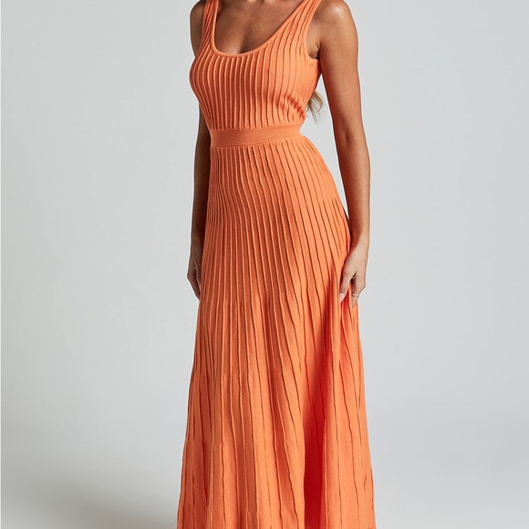 Showpo Vibrant Orange Ribbed Maxi Dress - Picture 2 of 6